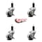 Service Caster 2 Inch Thermoplastic Wheel 1-1/4 Inch Expanding Stem Caster with Brakes, 4PK SCC-EX05S210-TPRS-SLB-114-4 - alternate 3